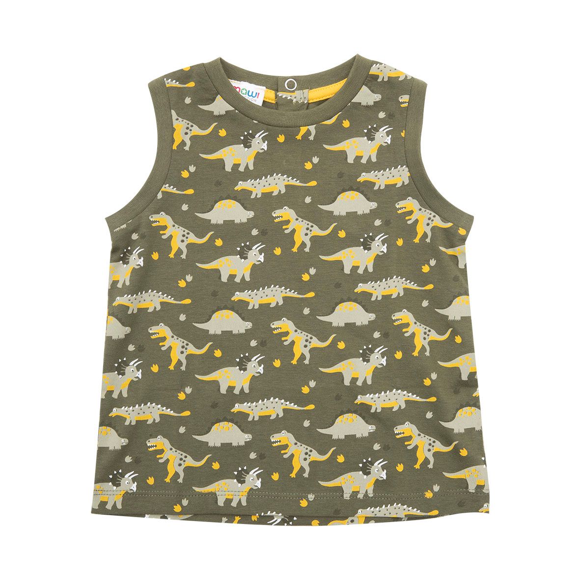 Canottiera bimbo verde stampa dinosauri - Mawi