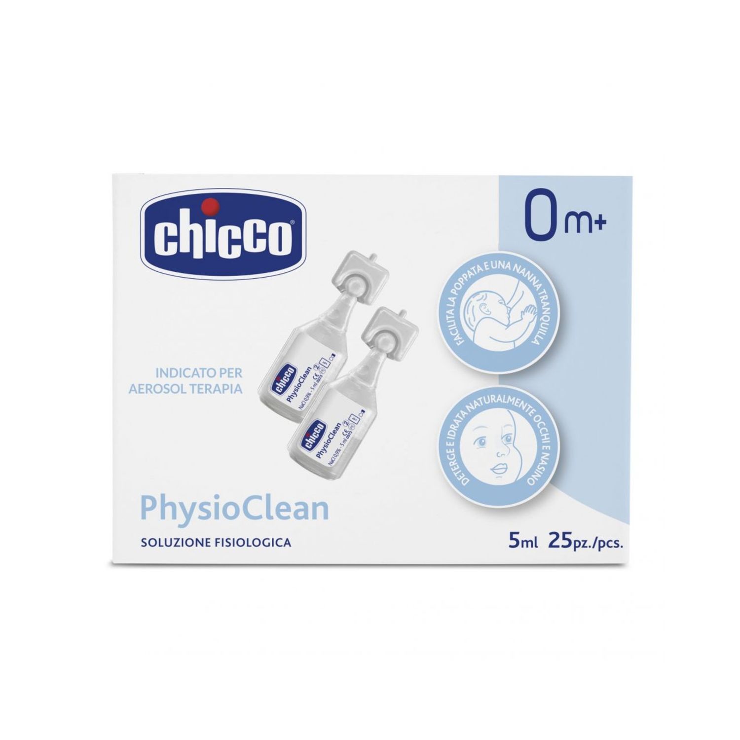 Soluzione fisiologica physioclean 5 ml 25 pz - chicco - Chicco