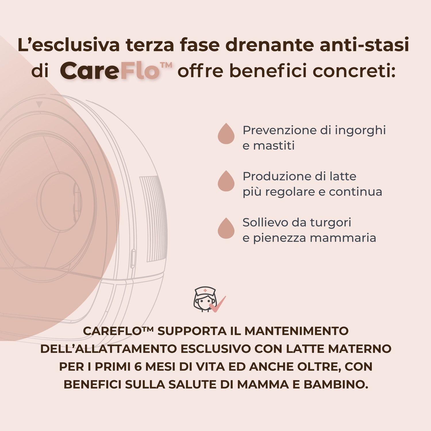 Tiralatte elettrico indossabile singolo materno flow a 3 fasi - 1264w - nuvita - Nuvita