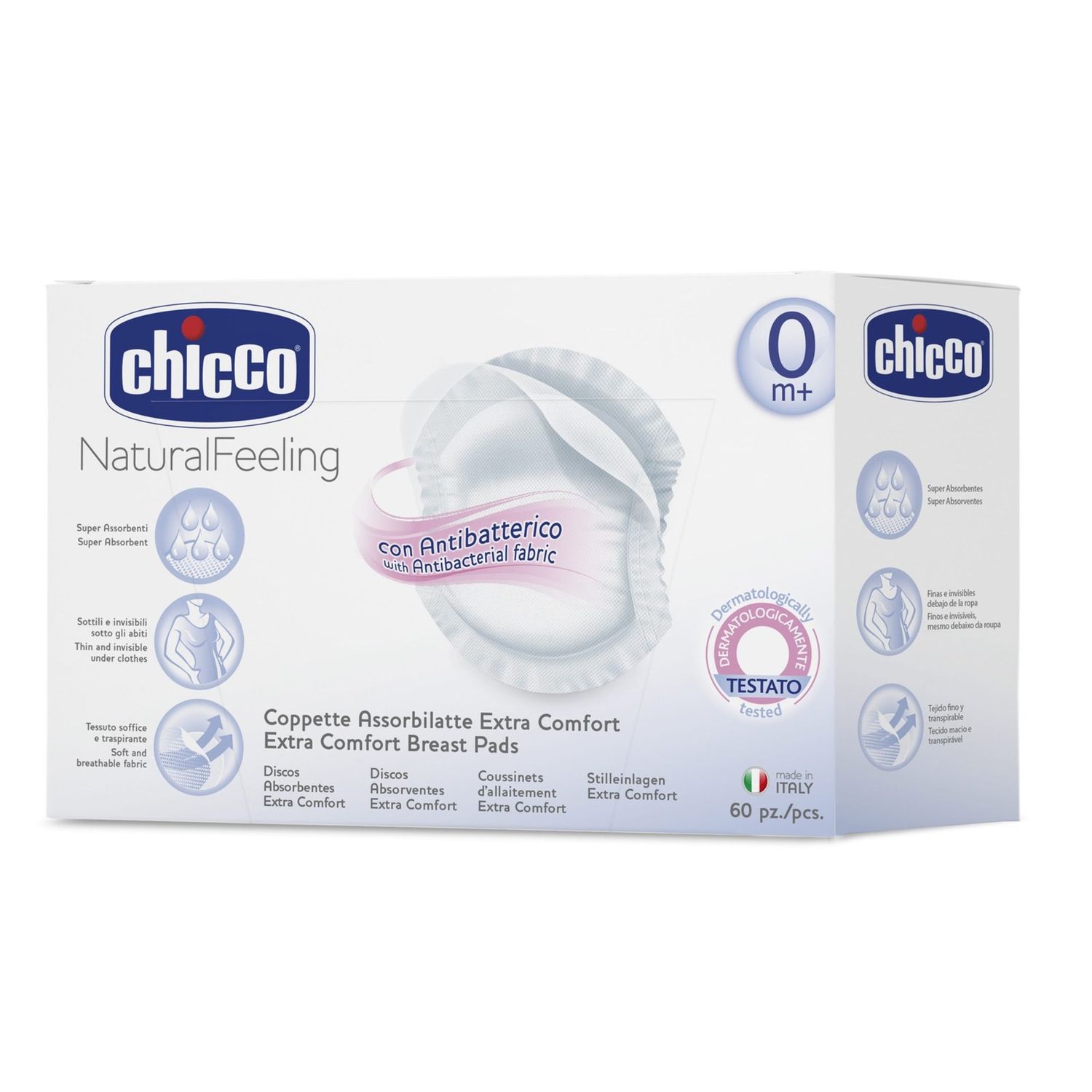 Dischetti assorbilatte antibatterici chicco x60 - chicco - Chicco
