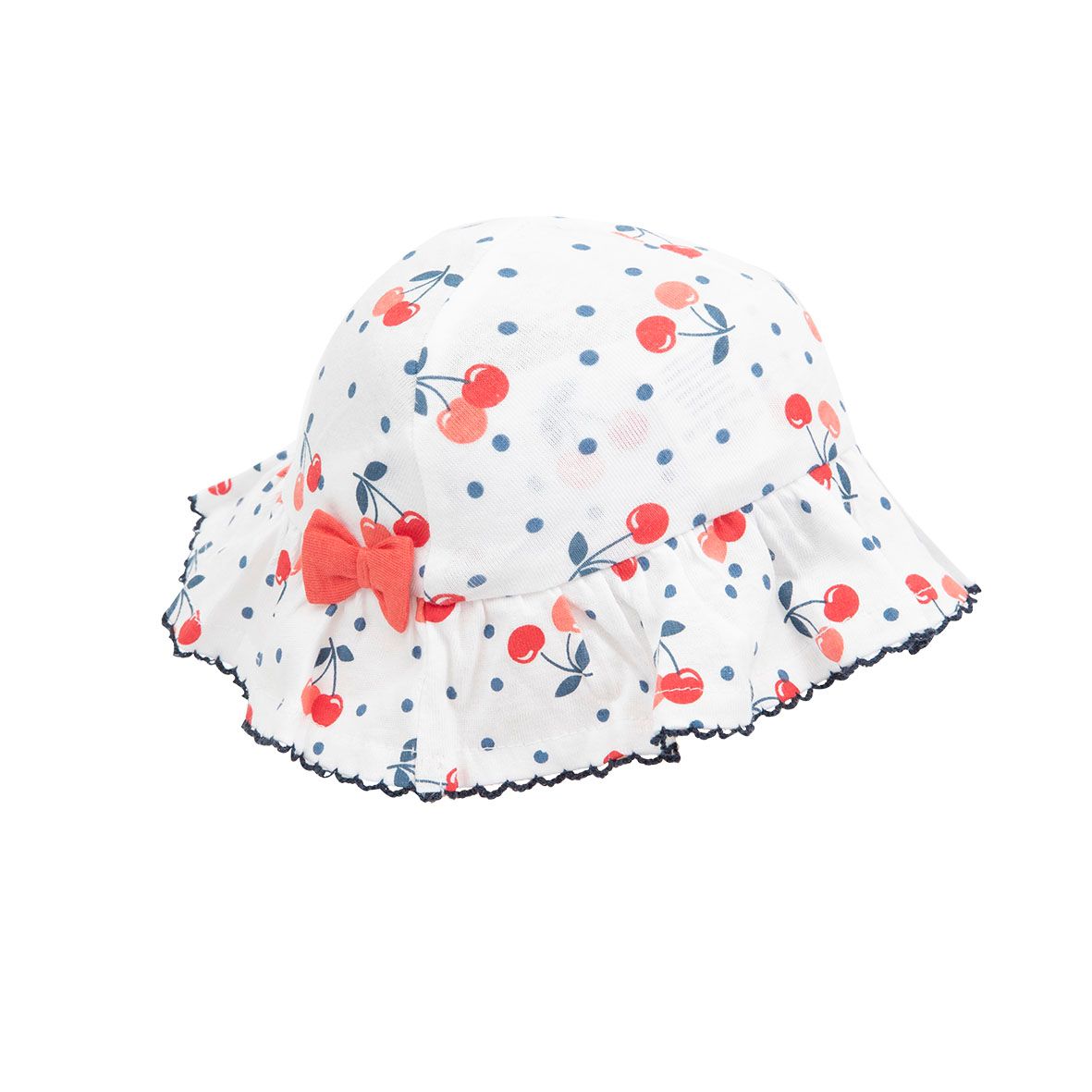 Cappellino jersey morbido bimba bianco "ciliege" - Mawi