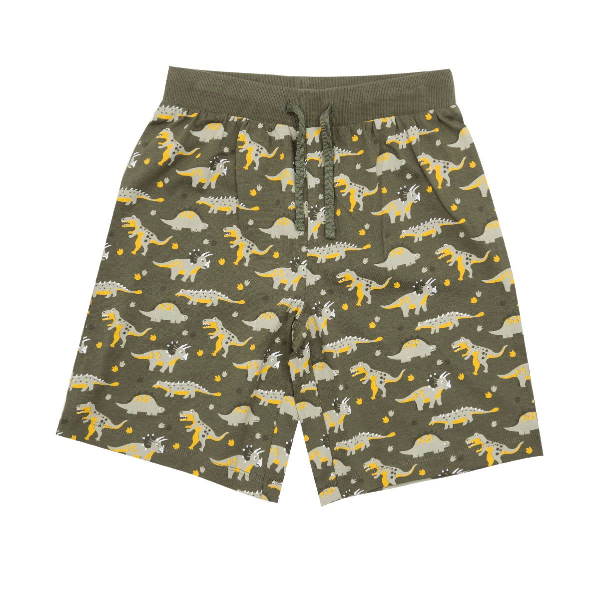 Short jersey bimbo verde stampa "dino" - Mawi