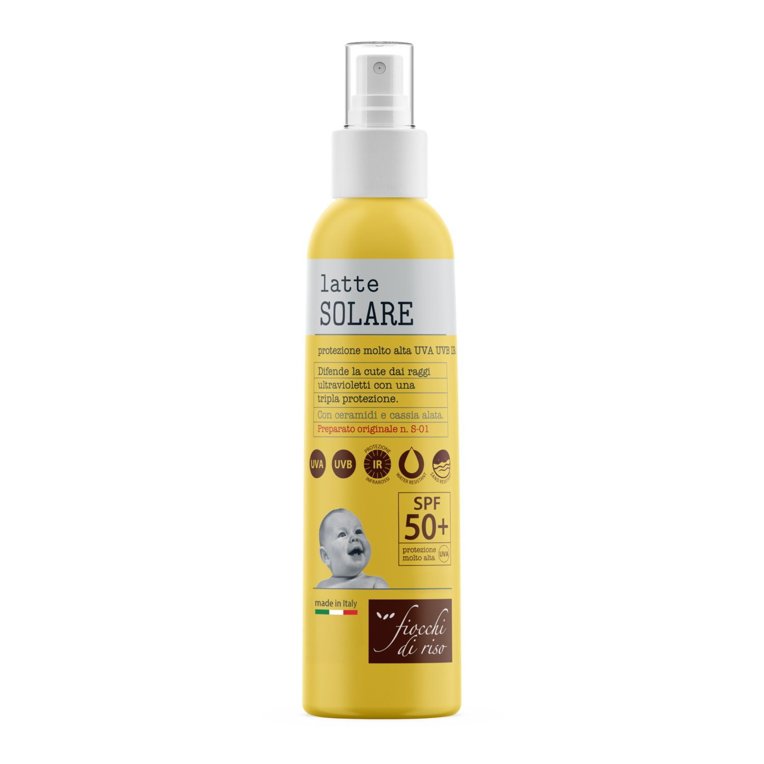 Latte solare spray spf50+ 140ml - fiocchi di riso - Chicco
