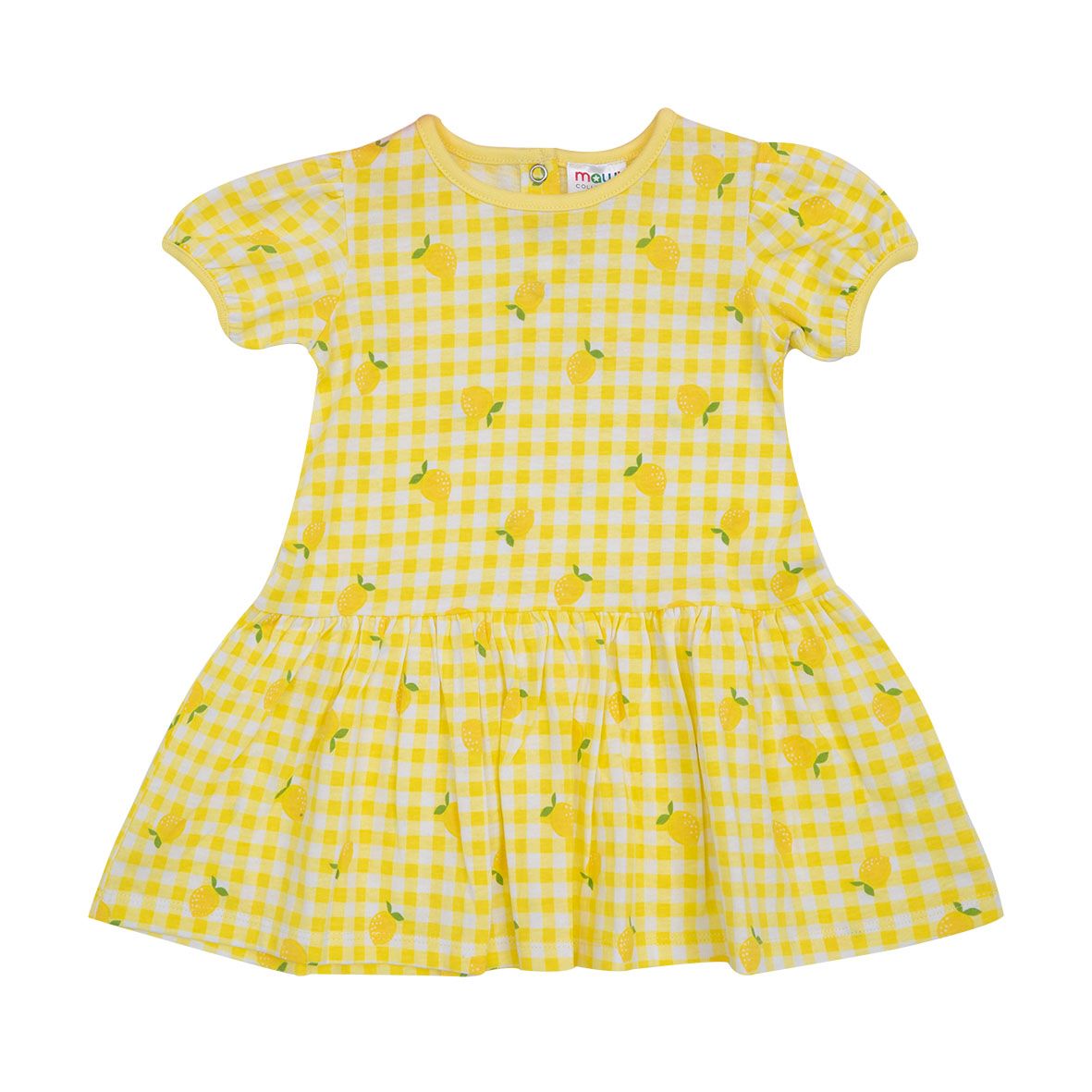 Abito jersey bimba giallo stampa limoni - Mawi
