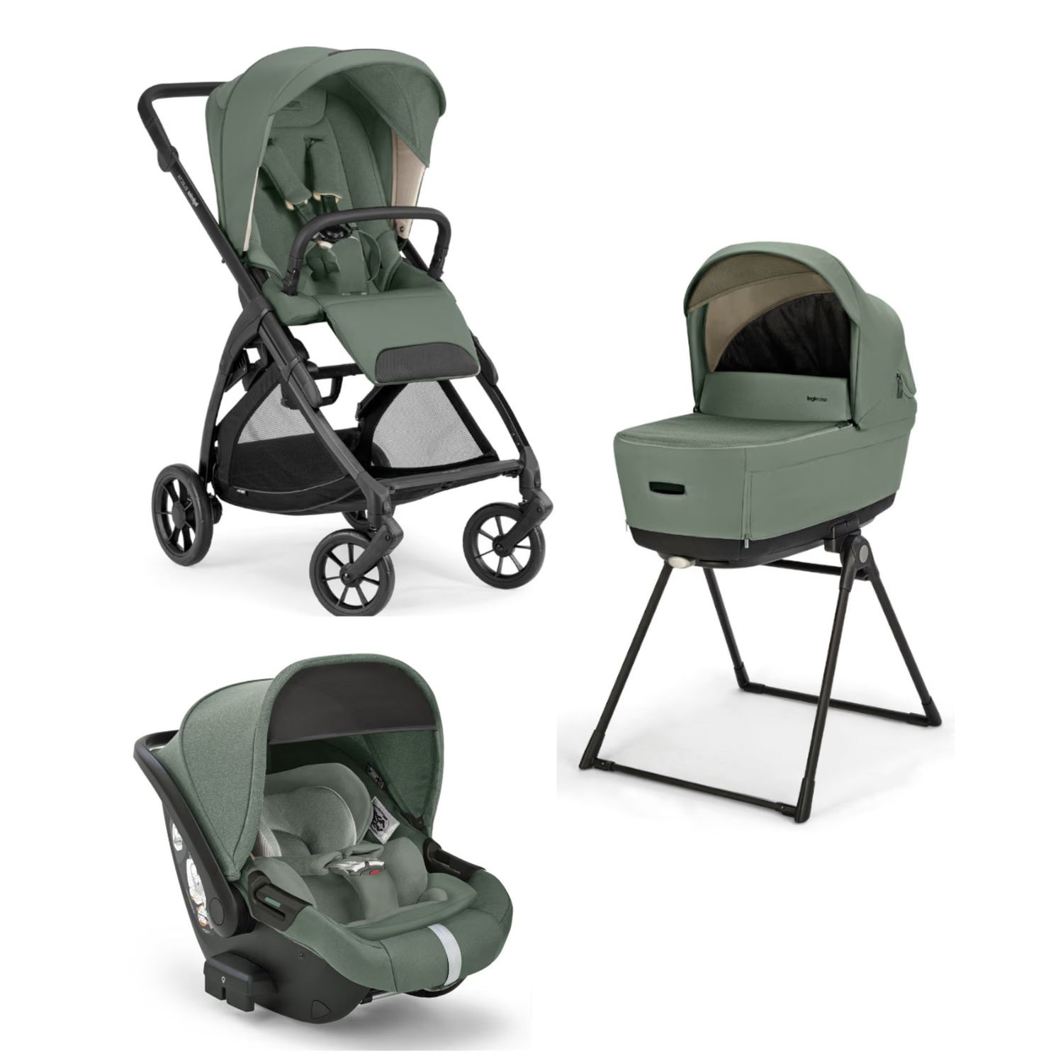 Trio system4 electa darwin recline - murray green + telaio total black - inglesina - Inglesina
