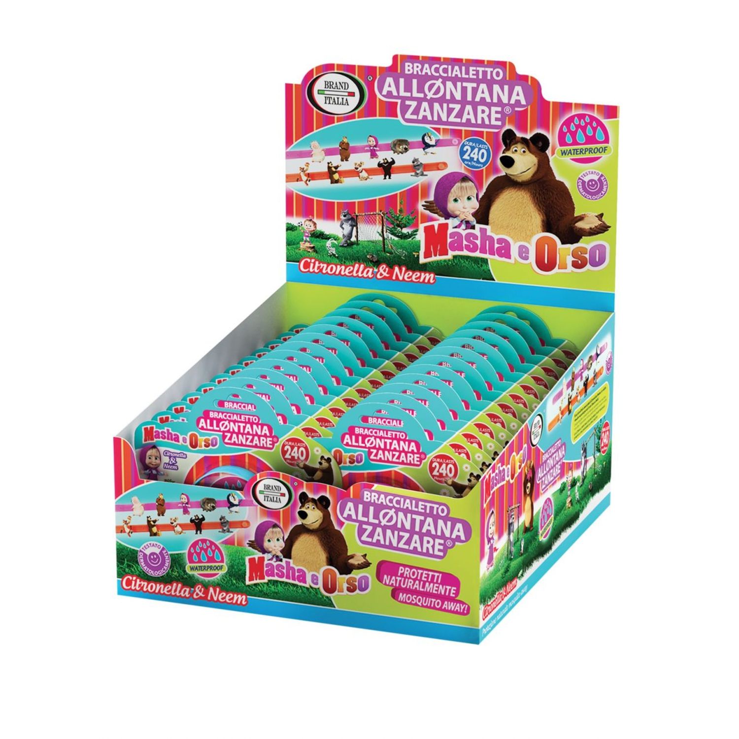 Braccialetto allontana zanzare anallergico masha e orso - brand italia - Brand italia