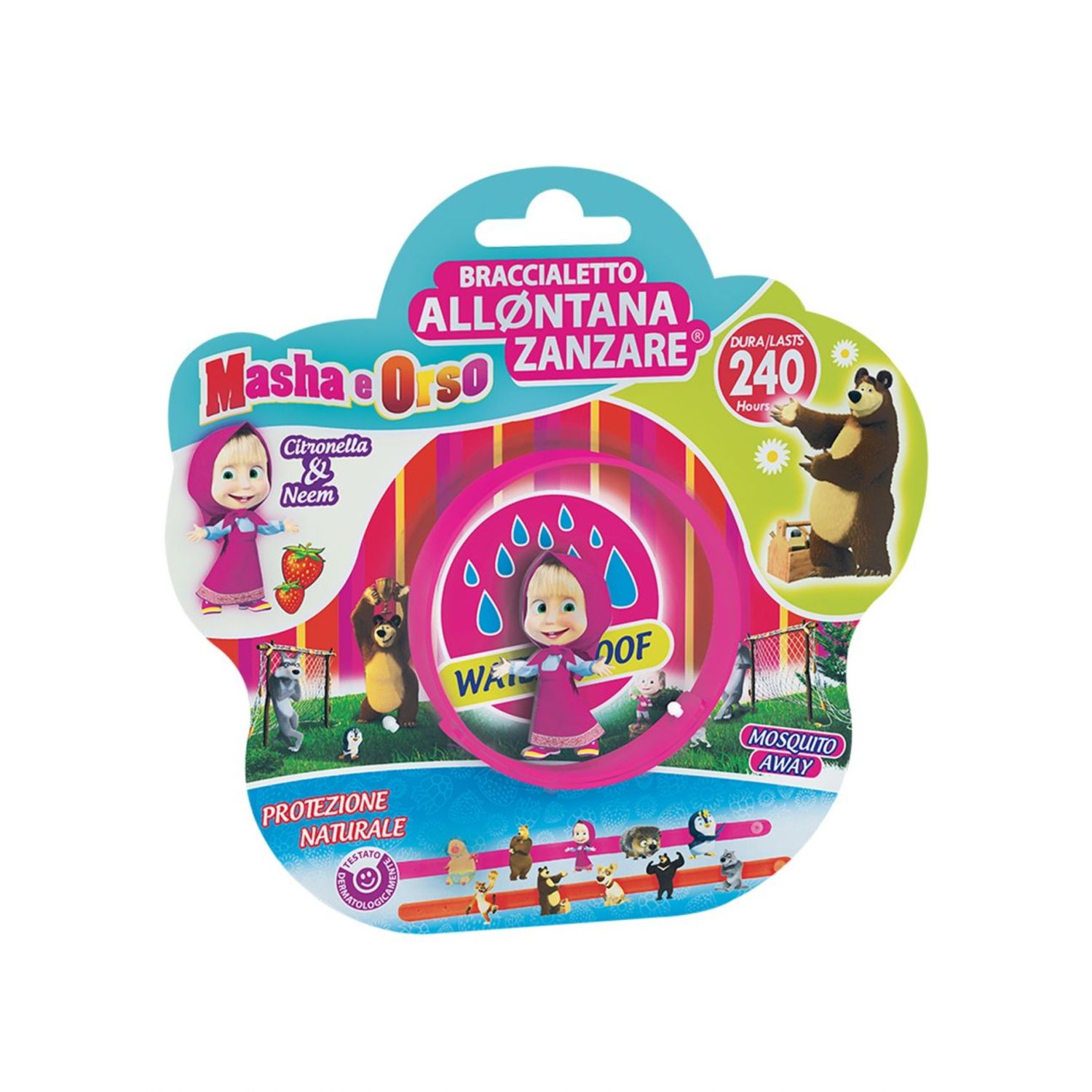 Braccialetto allontana zanzare anallergico masha e orso - brand italia - Brand italia