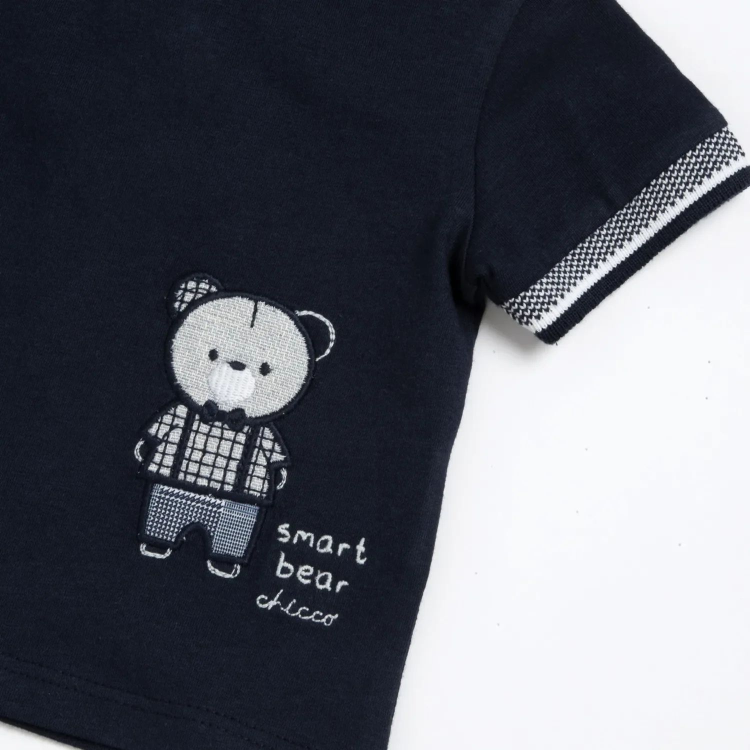 T-shirt stampata con orsetto blu a maniche corte - chicco - Chicco