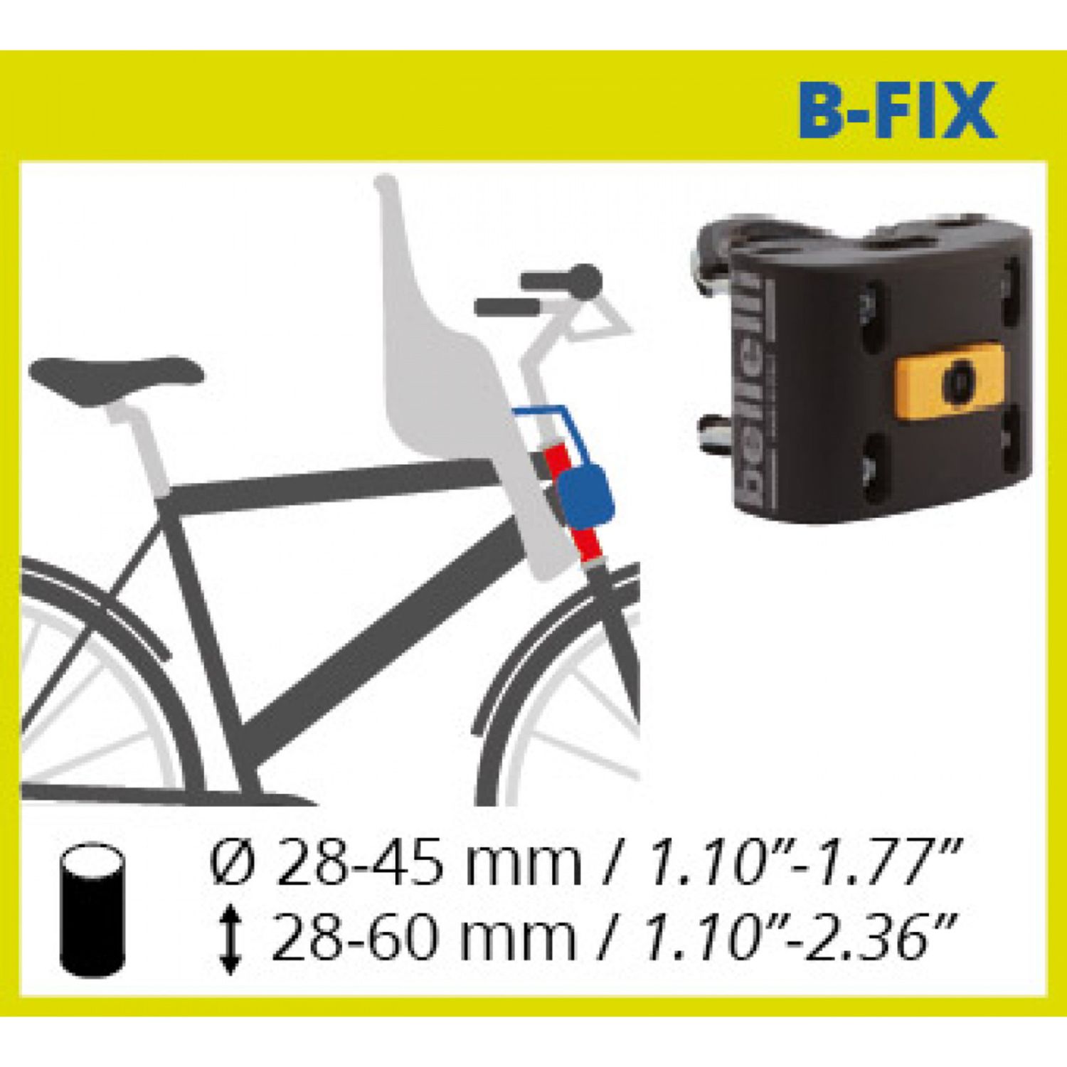 Bellelli seggiolino anteriore freccia attacco al telaio b-fix grigio chiaro - Bellelli