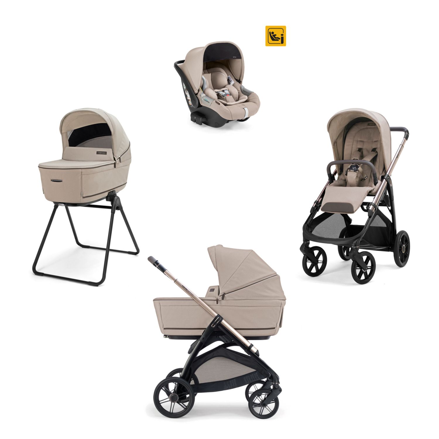 Aptica system quattro - vicuna beige con telaio palladio e seggiolino auto darwin infant - inglesina - Inglesina