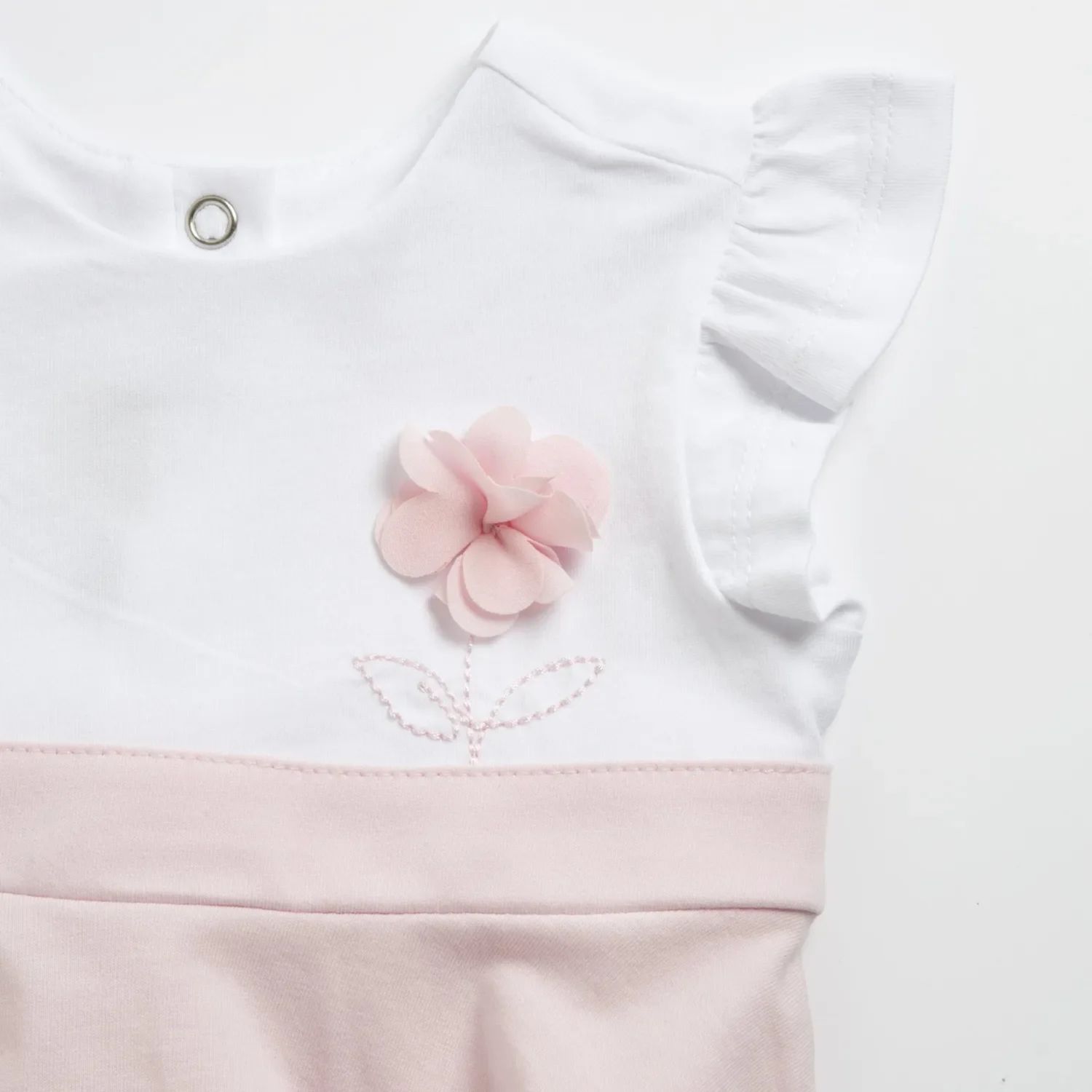 Abito bianco e rosa decorato - chicco - Chicco