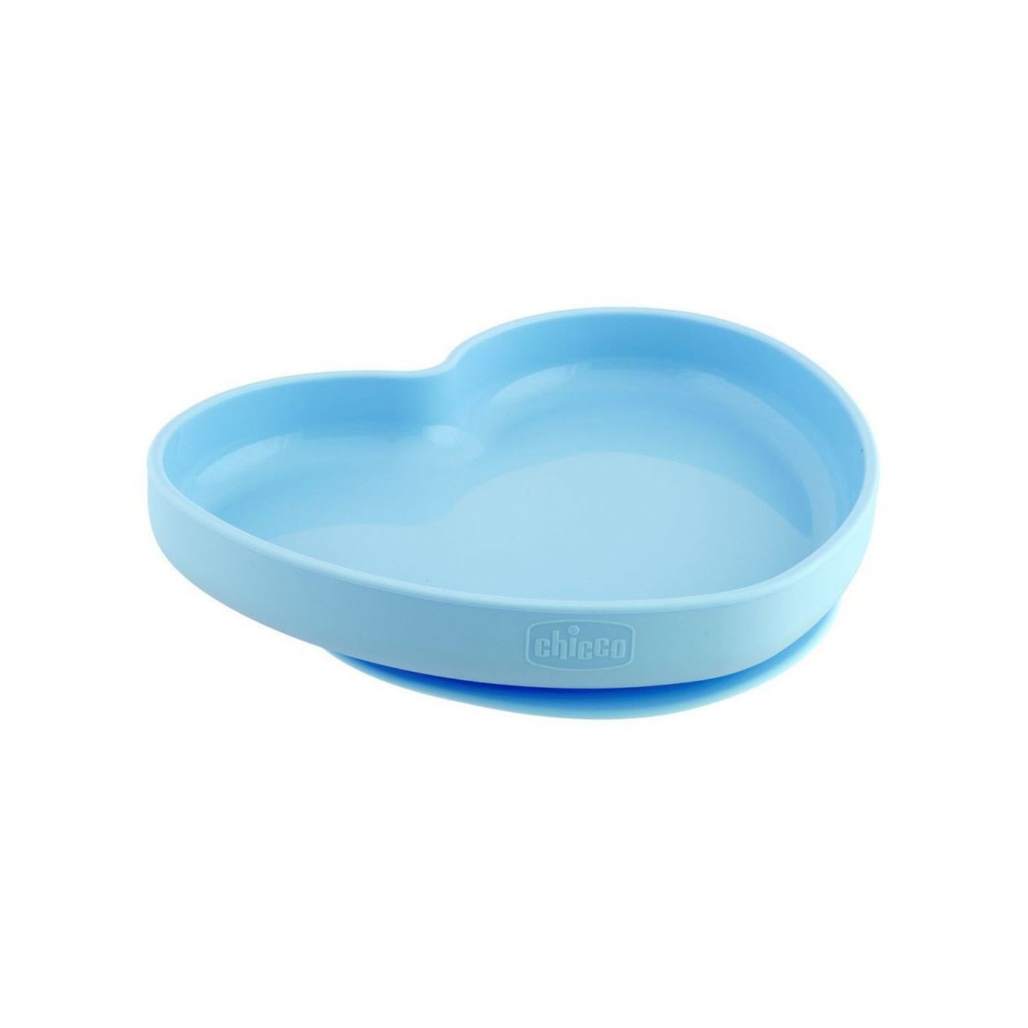 Piatto cuore in silicone con ventosa 9m+ azzurro - chicco - Chicco