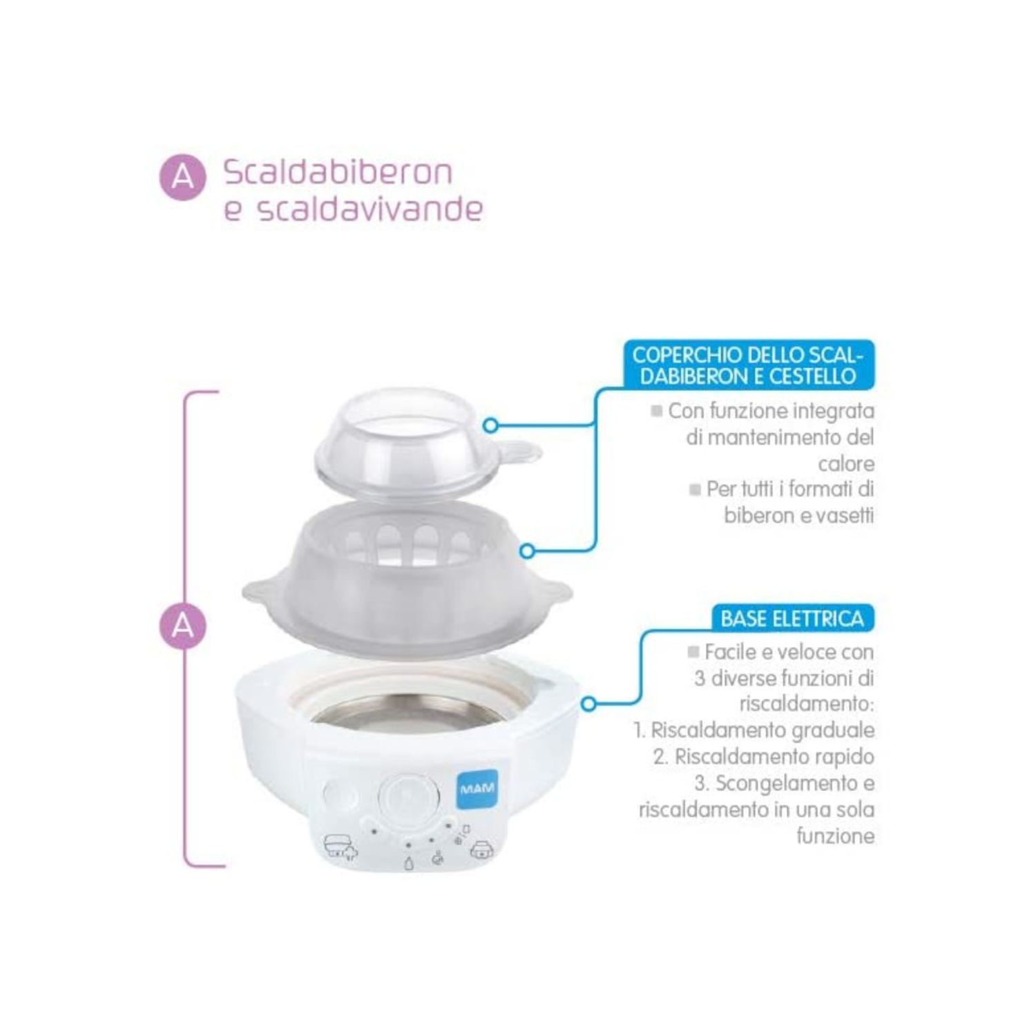 Sterilizzatore elettico e scaldabiberon express - mam - Mam