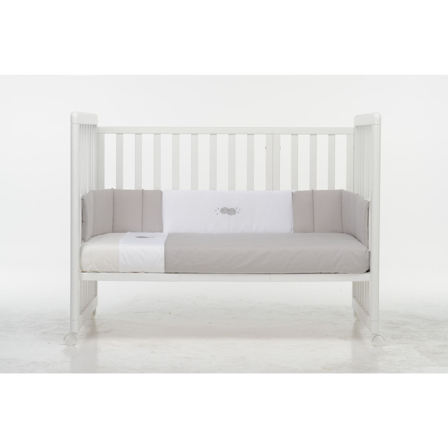 Lettino forever 8 in 1 bianco tessile grey - brevi - BREVI