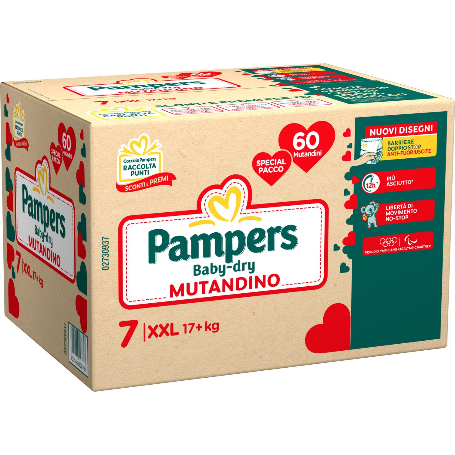 Pannolino baby dry mutandino special xxl x60 taglia 7 xxl 17+kg - pampers - Catalogo Pampers