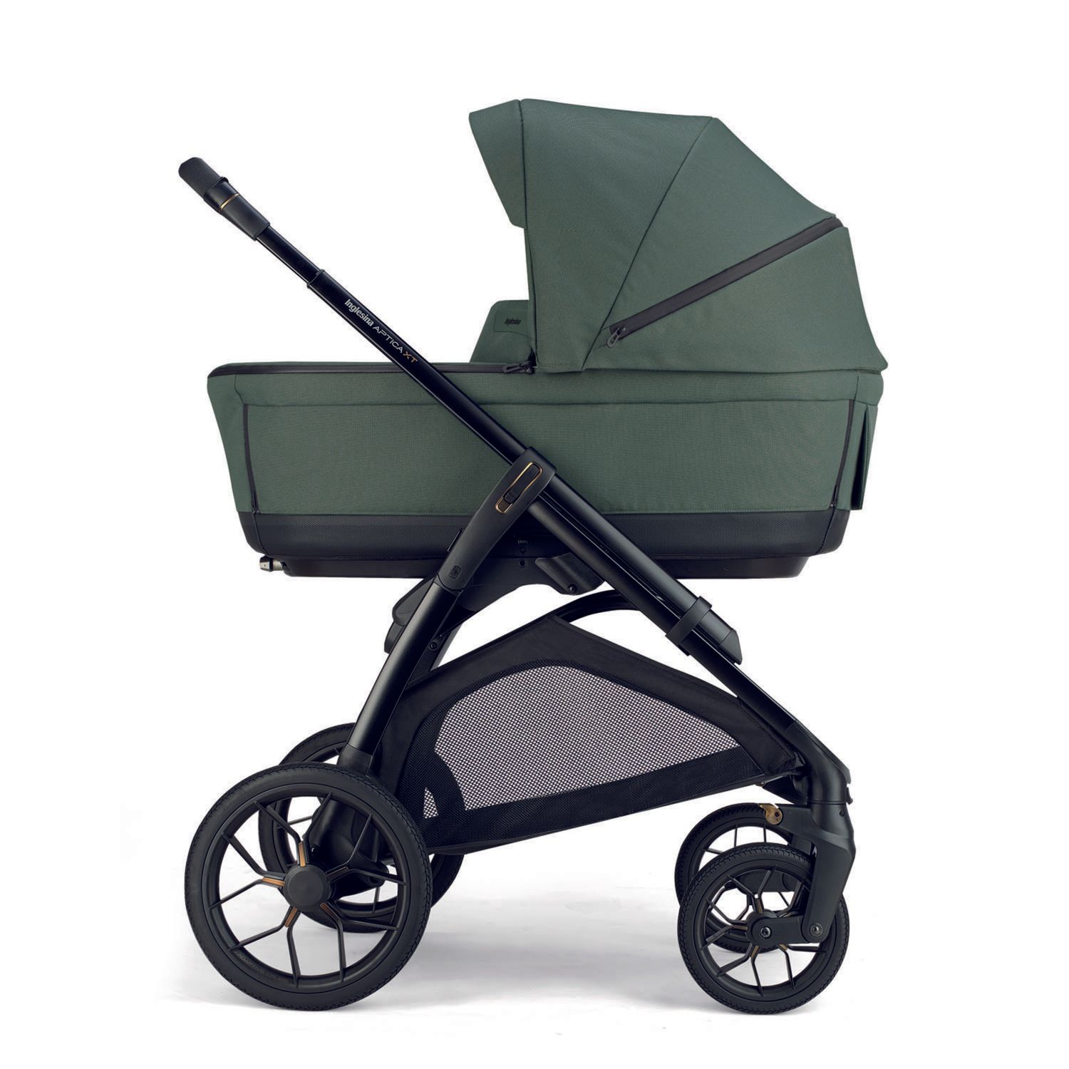 Aptica xt system quattro - taiga green con telaio black e seggiolino auto darwin infant recline evo - inglesina - Inglesina