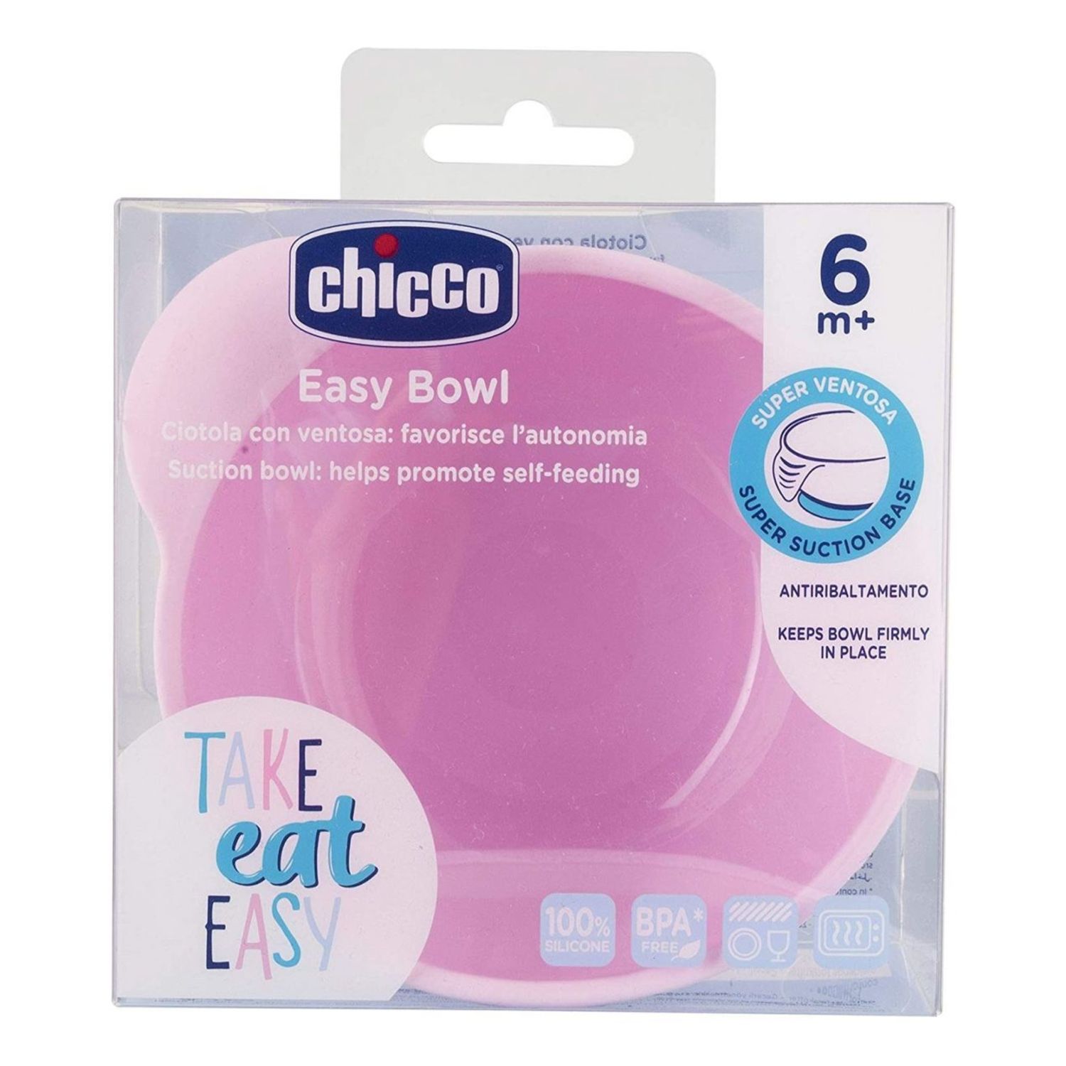 Ciotola silicone con ventosa 6m+ rosa - chicco - Chicco