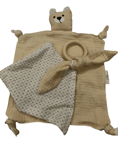 Set regalo beige doudou bavaglino massaggiagengive - ellepi - ELLEPI
