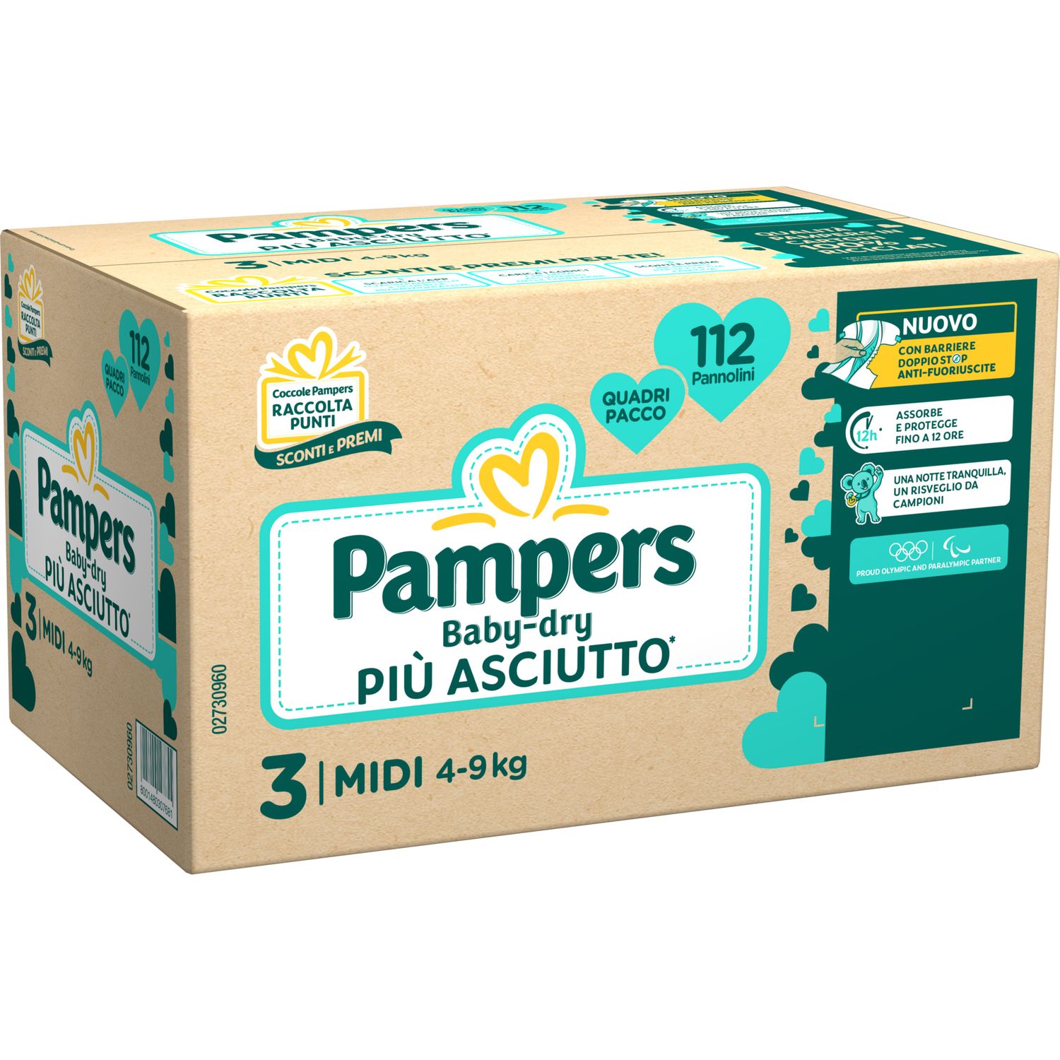 Pannolino quadri pacco baby dry midi x112 taglia 3 4-9 kg - pampers - Catalogo Pampers