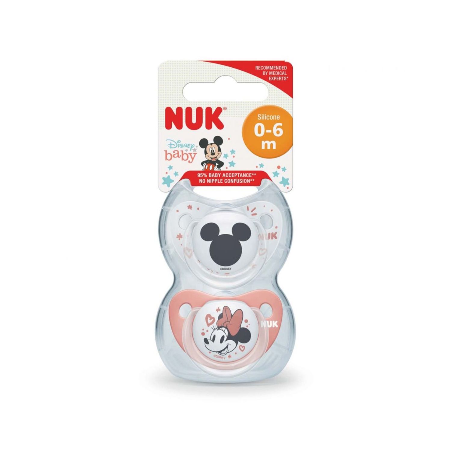 Nuk succhietto tl disney minnie_red_silicone 0-6 2pz - Nuk