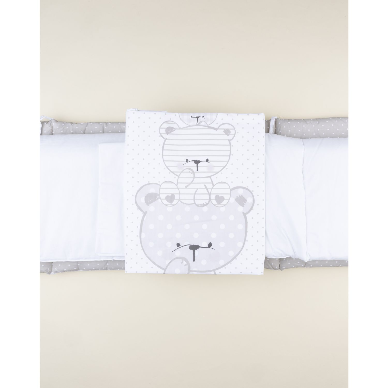 Set 4 pezzi coordinato naturale orsetto beige - Mawi