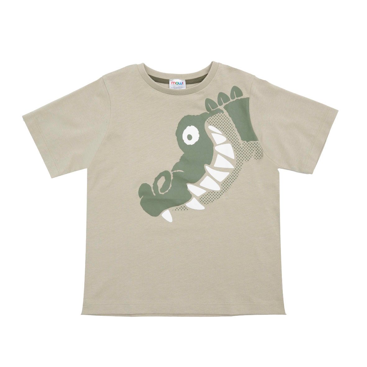 T-shirt jersey bimbo verde stampa coccodrillo - Mawi