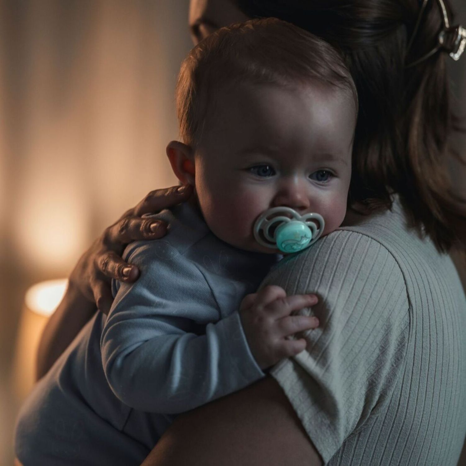 Succhietto perfect night confezione doppia 16+ mesi con porta ciuccio - azzurro - mam - Mam