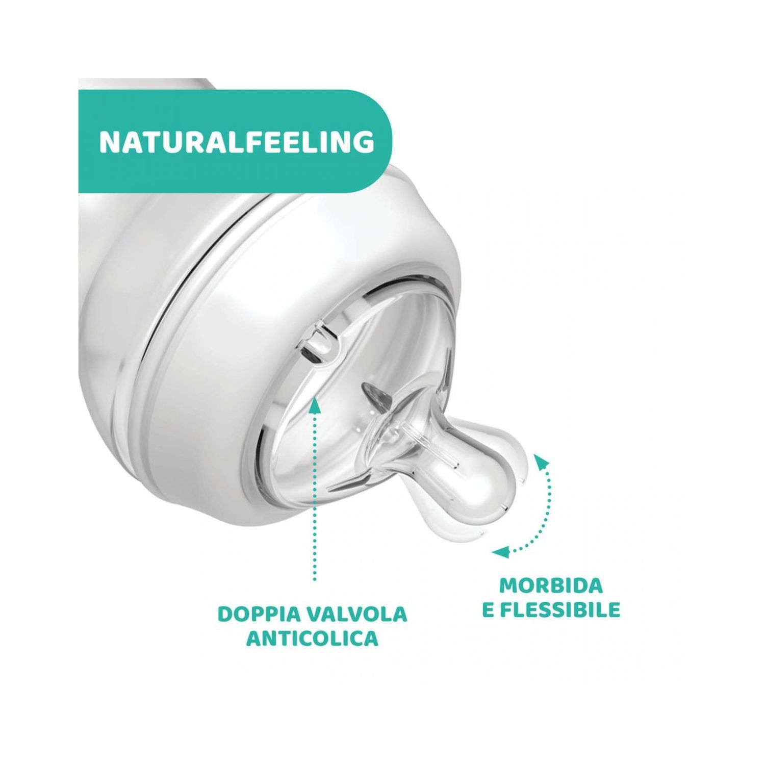 Biberon naturalfeeling neutro, 6m+, 330 ml, flusso veloce - chicco - Chicco