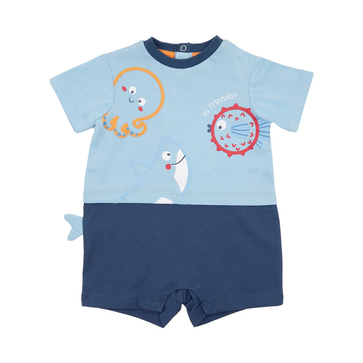 Pagliaccetto jersey bimba bicolor azzurro/blu "mare" - Mawi