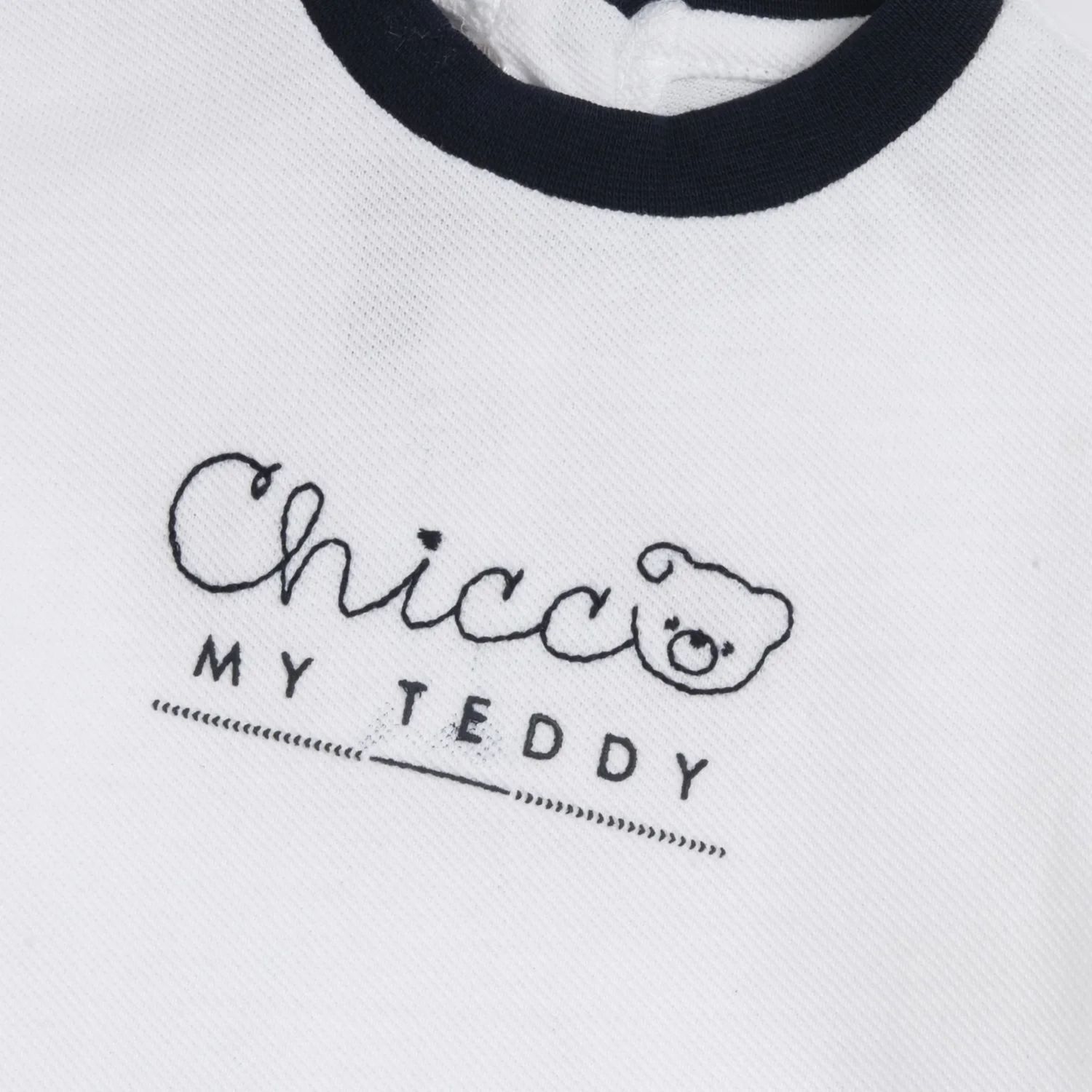 Maglietta bianca ricamata in maglia per bambini - chicco - Chicco