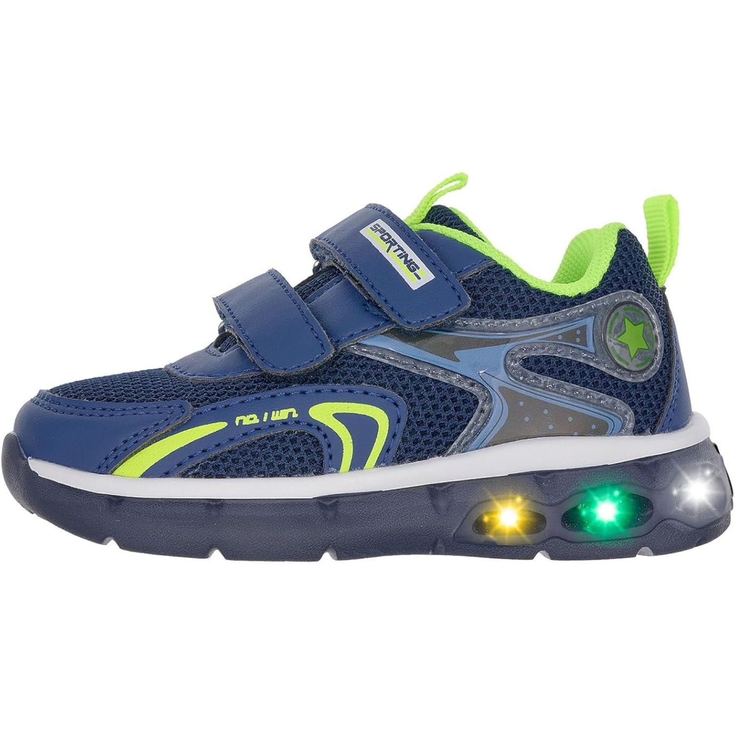 Sneaker bimbo con doppio strappo e luci nella suola - chicco - Chicco