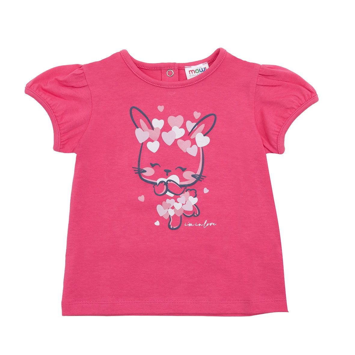 T-shirt maniche corte bimba fucsia coniglietta - Mawi