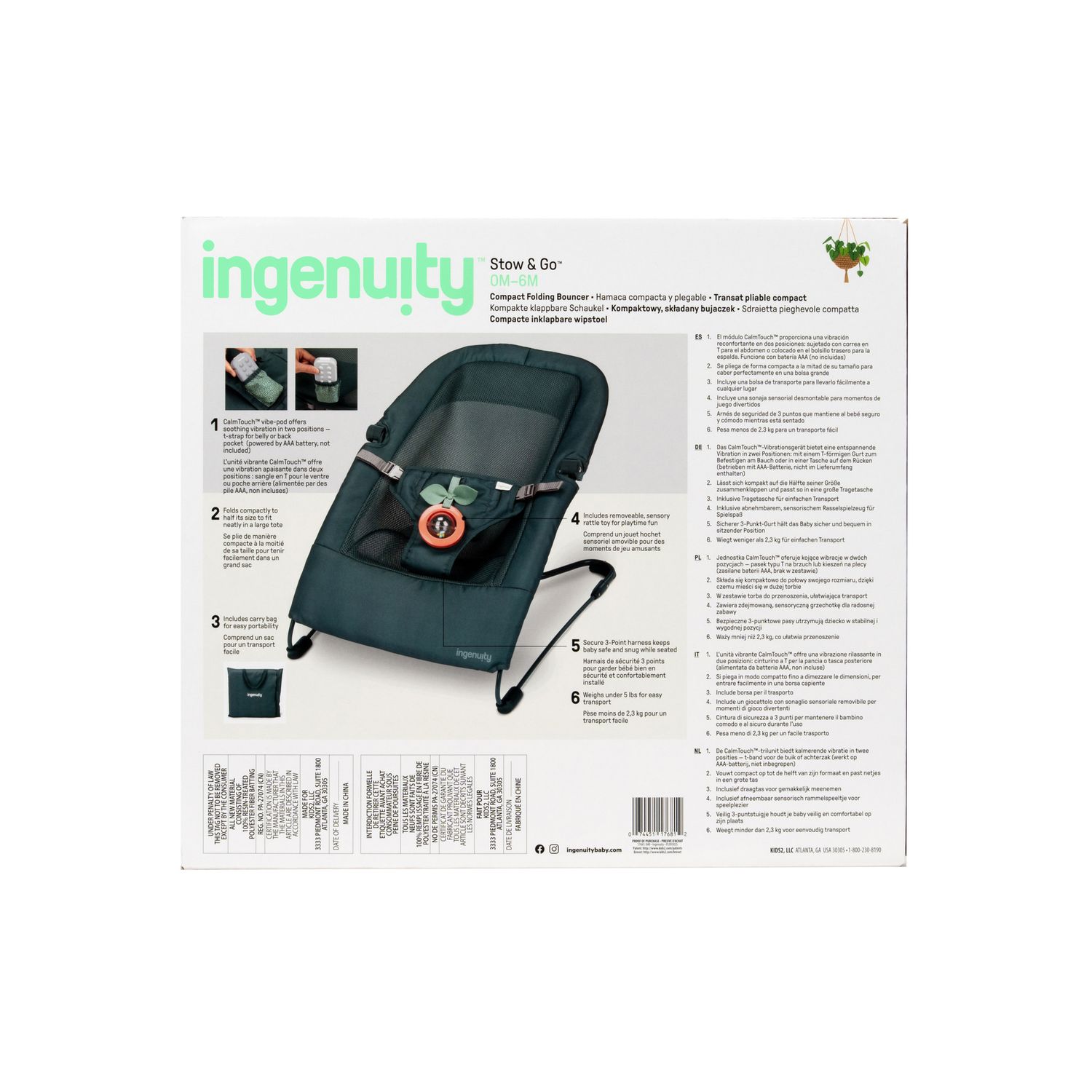 Sdraietta pieghevole ultra‑compatta stow & go™ - ingenuity - Ingenuity