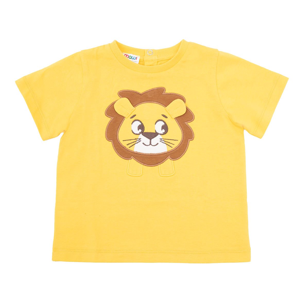 T-shirt jersey bimbo gialla stampa leone - Mawi