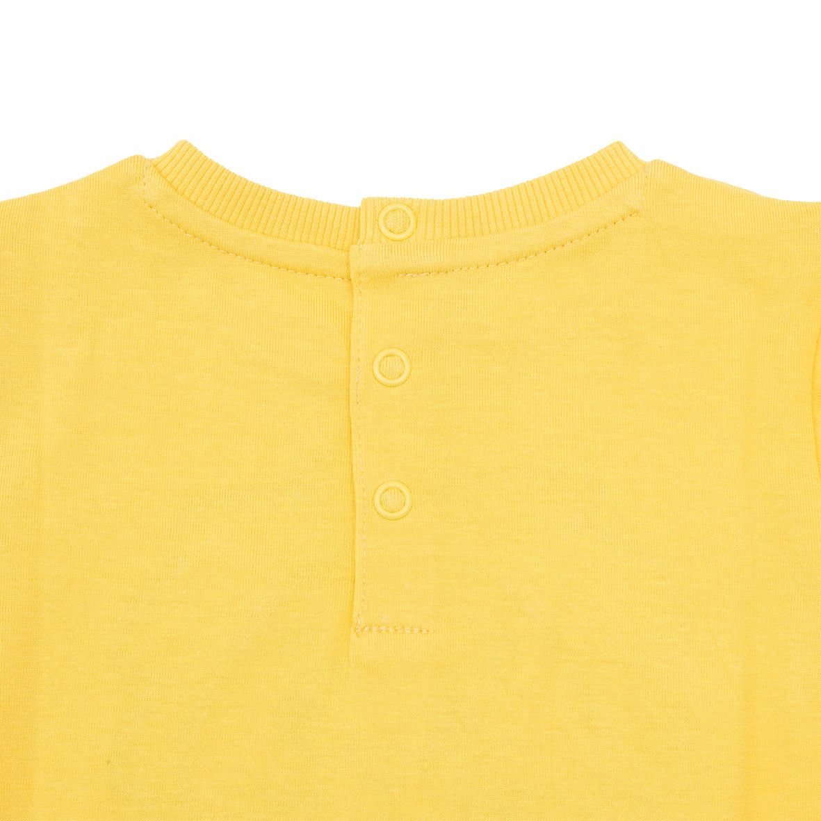 T-shirt jersey bimbo gialla stampa leone - Mawi