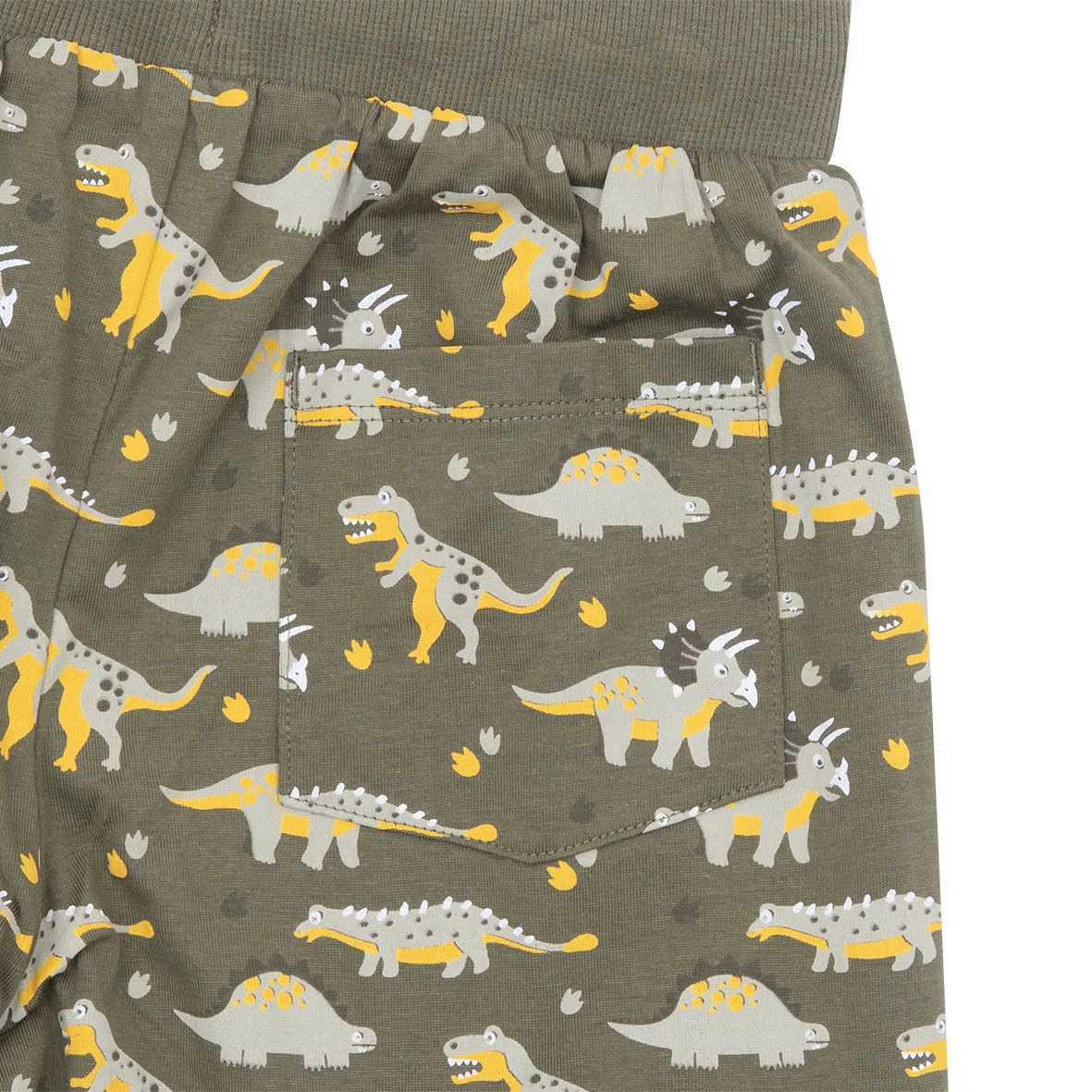 Short jersey bimbo verde stampa "dino" - Mawi