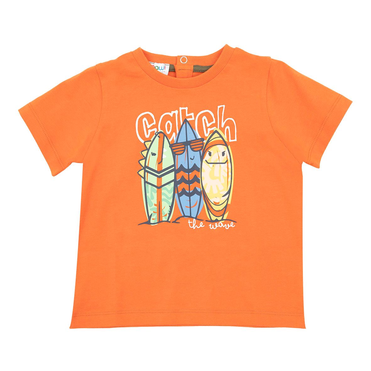 T-shirt jersey bimbo arancio con stampa - Mawi