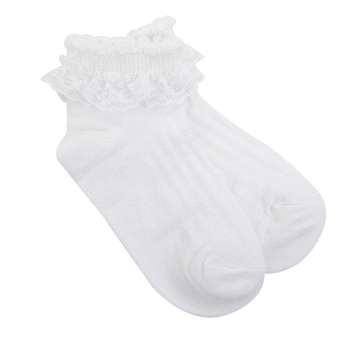 Calze corte bimba bianche con pizzo - Mawi