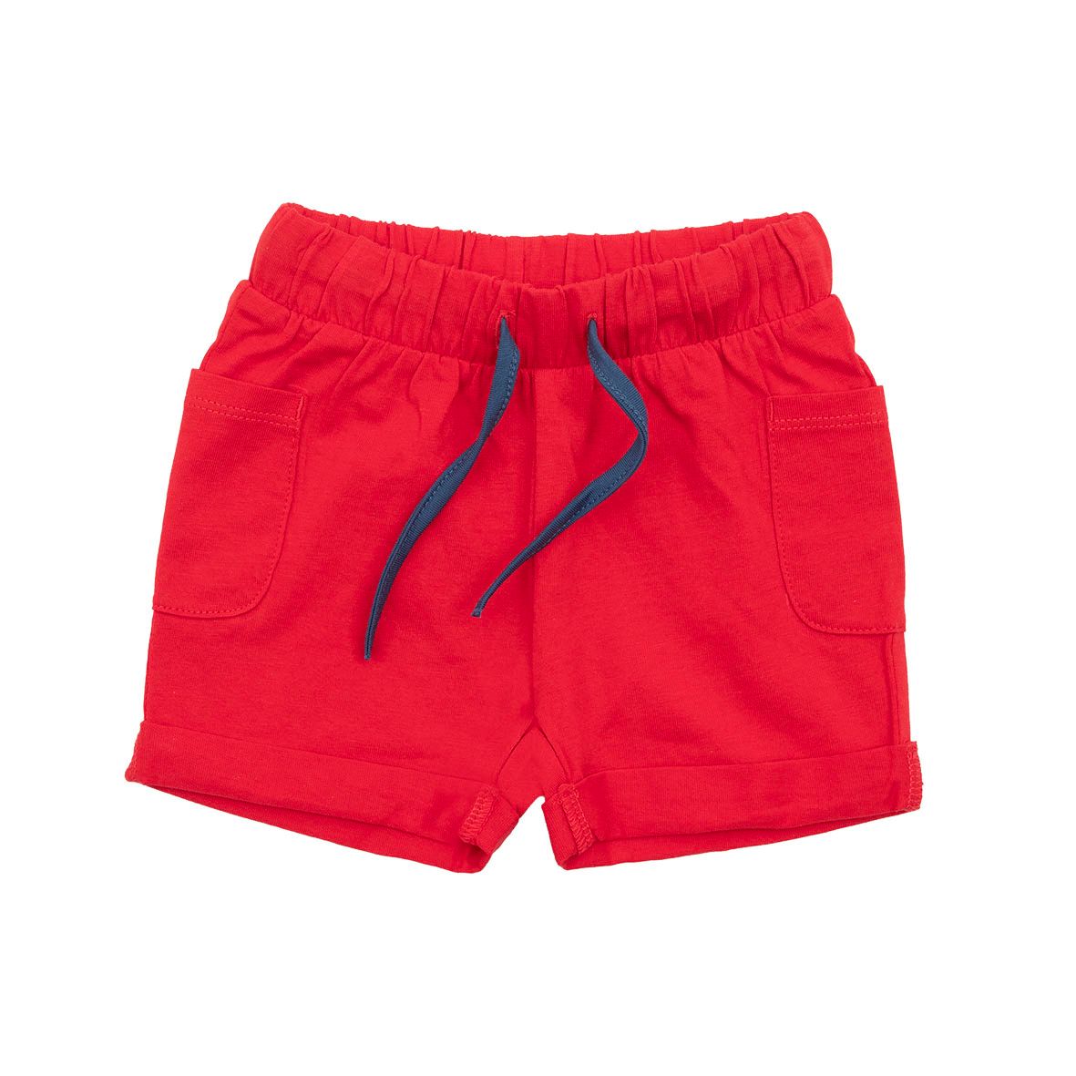 Pantaloncino jersey bimbo rosso con tasche - Mawi