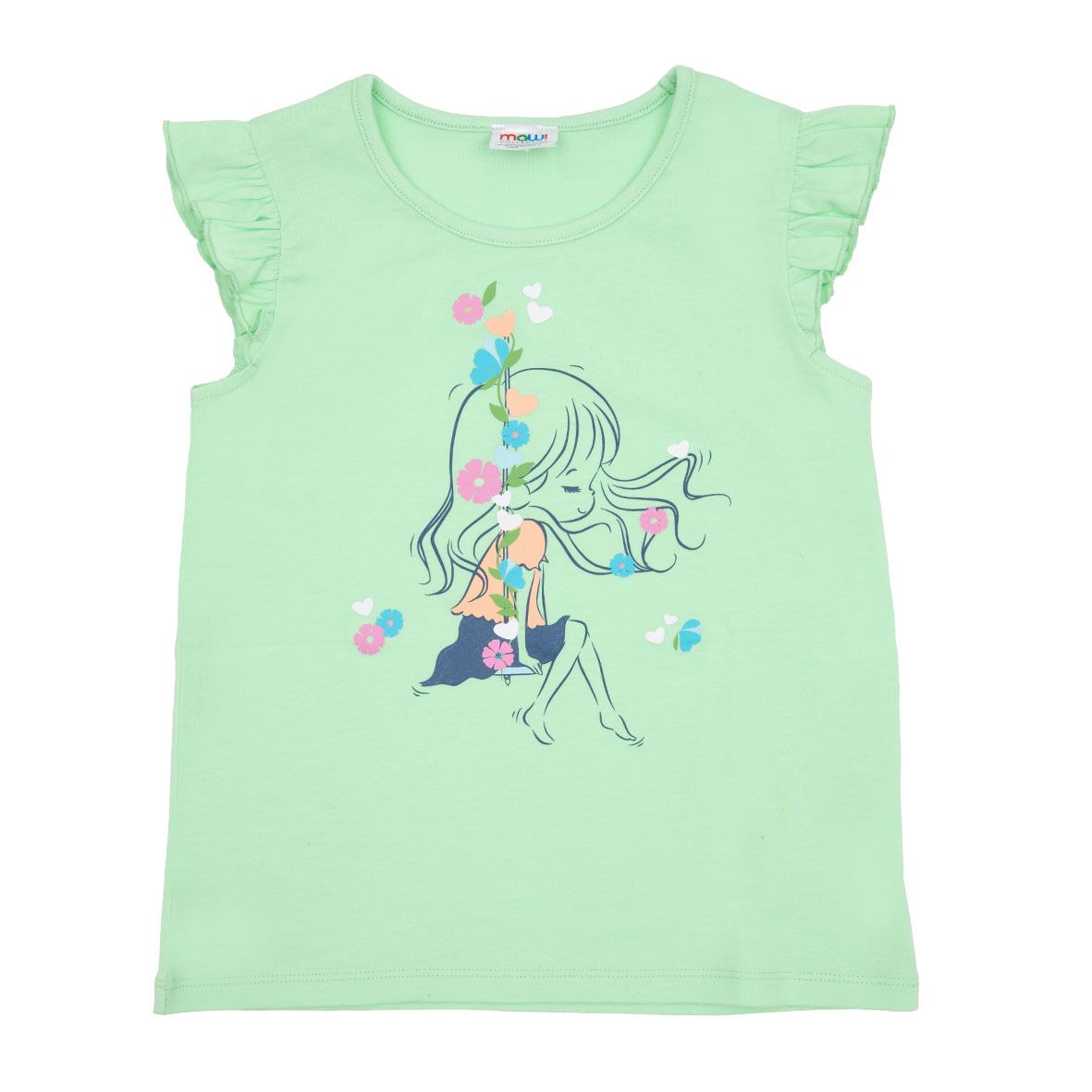 Canottiera jersey bimba verde stampa altalena - Mawi