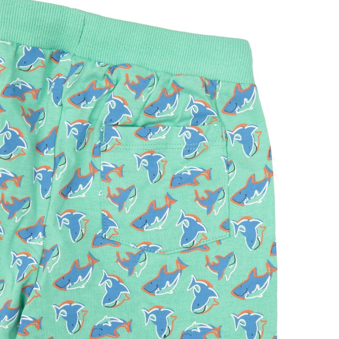 Short jersey bimbo verde stampa shark - Mawi