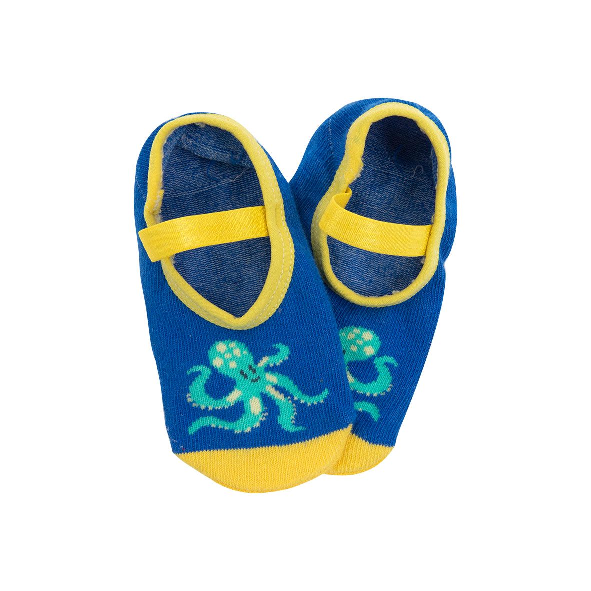 Calze antiscivolo ballerie bimbo blu/giallo polipo - Mawi