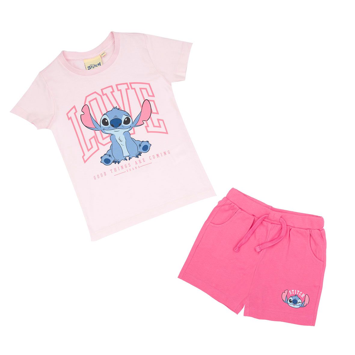 Set 2 pezzi t-shirt + short bimba stitch - Disney