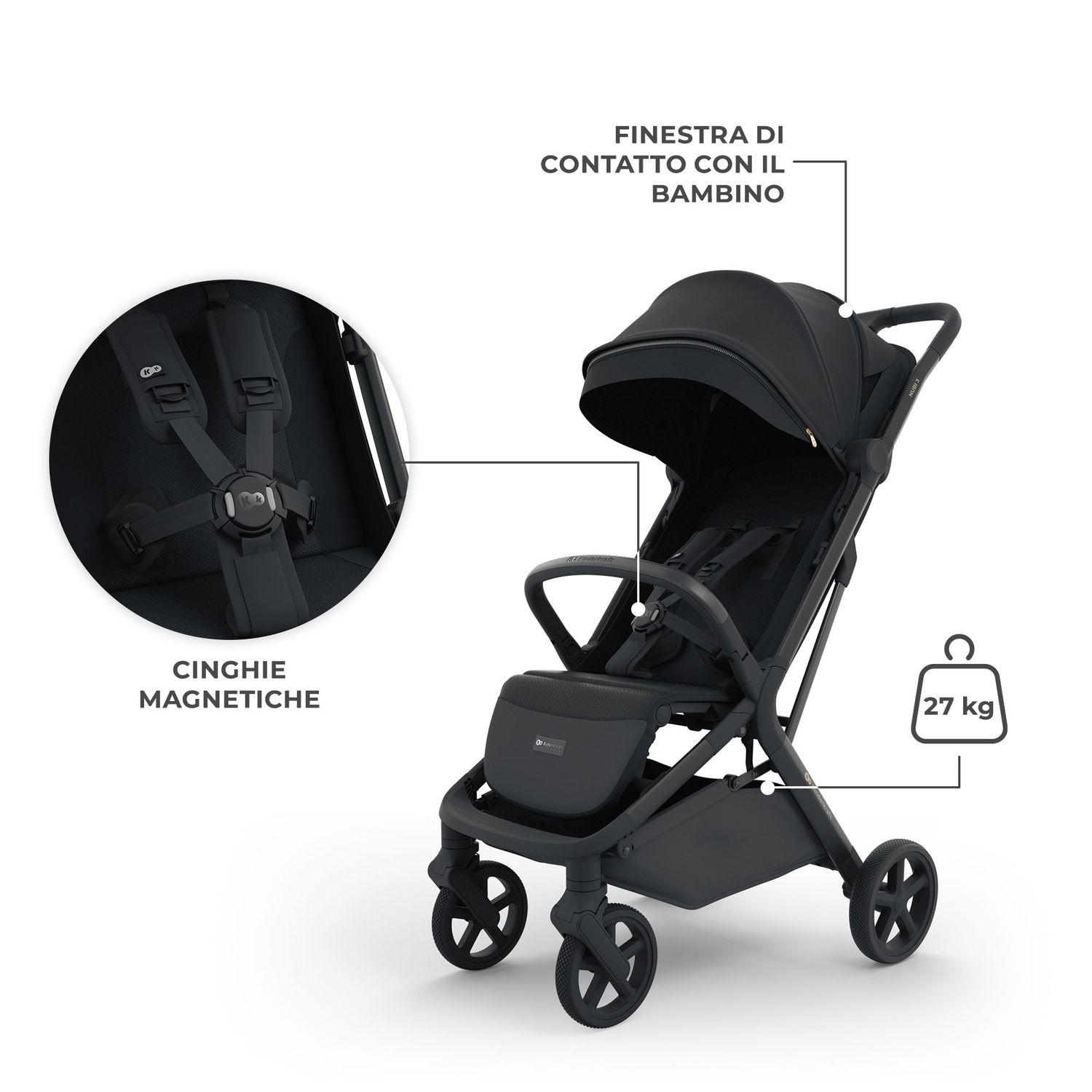 Passeggino leggero nubi 3 - midnight black - kinderkraft - KinderKraft