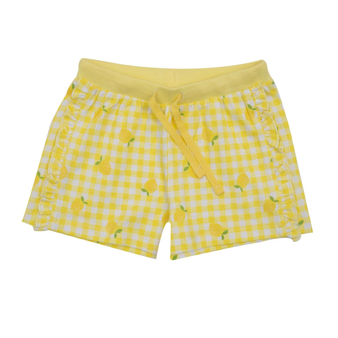 Short jersey bimba giallo limoni con frill - Mawi