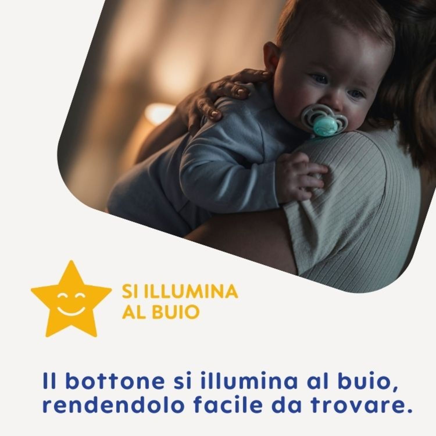 Succhietto perfect night confezione doppia  2-6 mesi con porta ciuccio - azzurro - mam - Mam