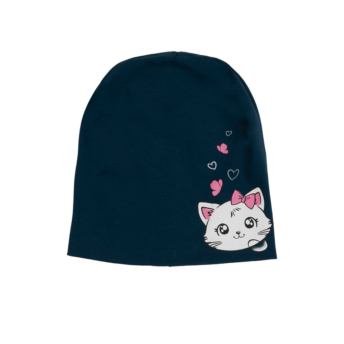 Cappellino jersey cuffia bimba blu - Mawi