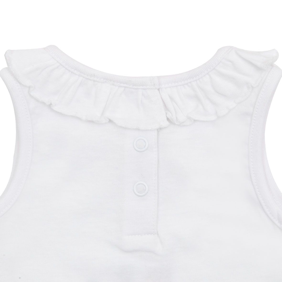 Set estivo 2 pezzi bimba canottiera + short bianco/rosa - Mawi