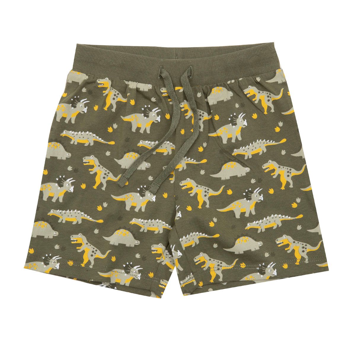 Short jersey bimbo verde stampa "dino" - Mawi