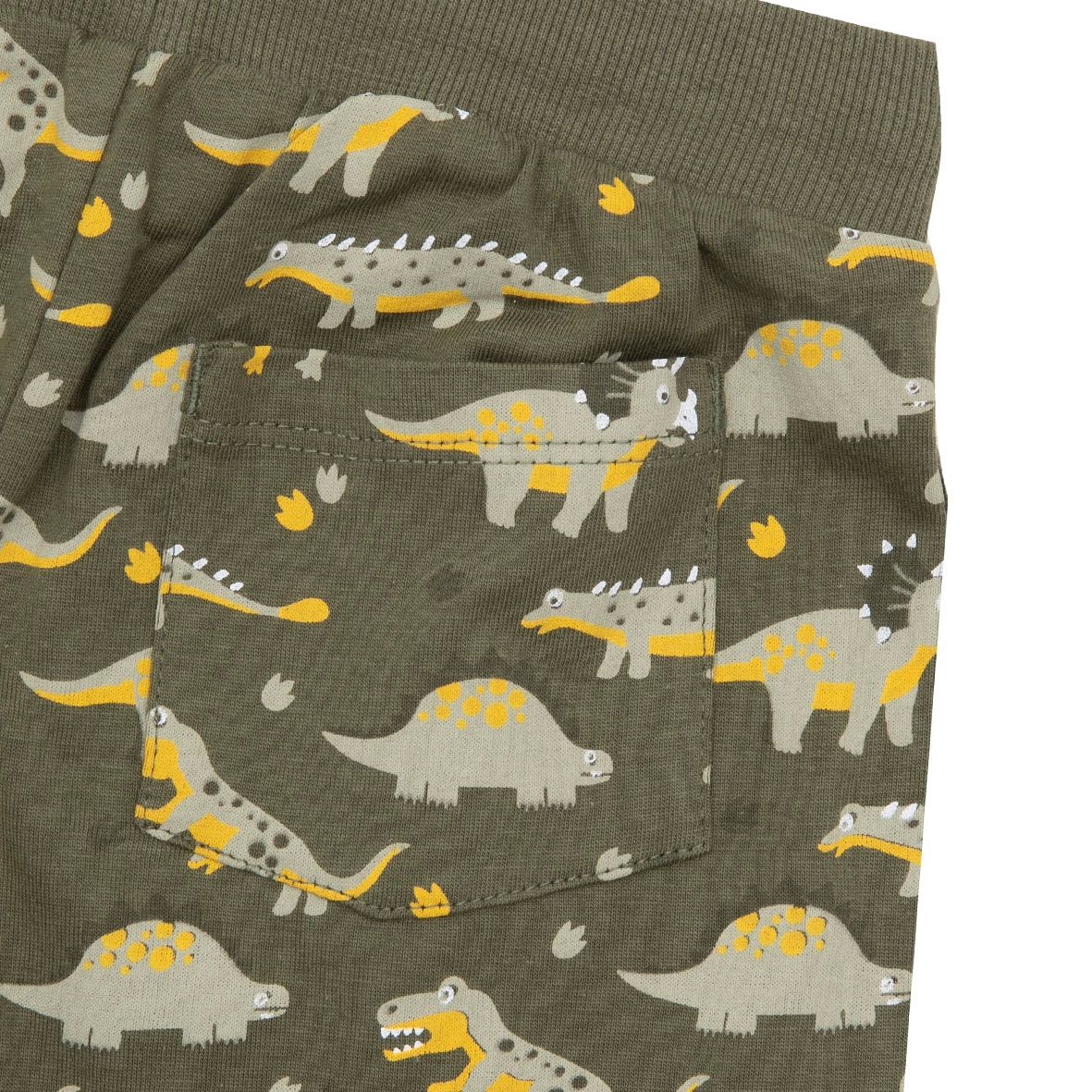 Short jersey bimbo verde stampa "dino" - Mawi